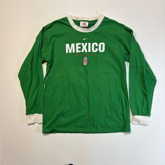 Nike Green and White Mexico Marquez Long Sleeve Jersey Shirt - Kids L - Picture 2 of 4